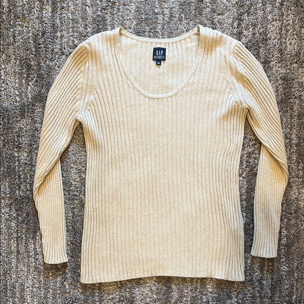 GAP Cream Ribbed Knit Sweater